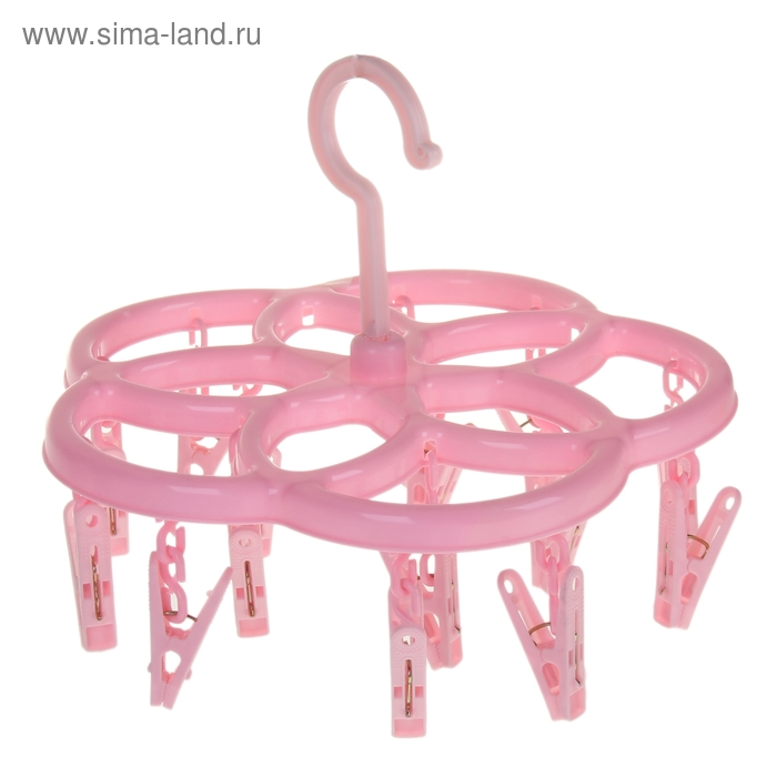 Сушилка для белья подвесная, 15 прищепок, цвет МИКС - Фото 1