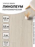 Линолеум полукоммерческий Status Graph 1, ширина 2.5 м, длина 2.5 м, толщина 2 мм, 6.25 м² - Фото 1