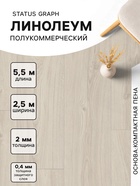 Линолеум полукоммерческий Status Graph 1, ширина 2.5 м, длина 5.5 м, толщина 2 мм, 13.75 м² - Фото 1