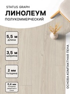 Линолеум полукоммерческий Status Graph 1, ширина 3.5 м, длина 5.5 м, толщина 2 мм, 19.25 м² - Фото 1