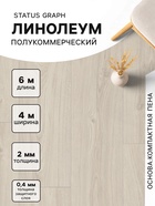 Линолеум полукоммерческий Status Graph 1, ширина 4 м длина 6 м, толщина 2 мм, 24 м² - Фото 1