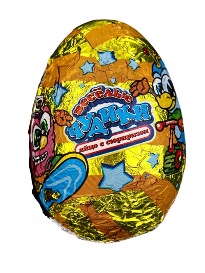 Яйца шоколадные, набор из 6 яиц, в пластиковой коробочке, с сюрпризом, 120 г