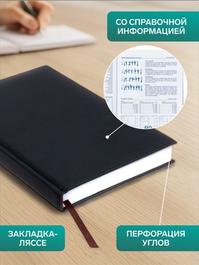 Ежедневник недатированный А5, 160 листов, «Вивелла», чёрный