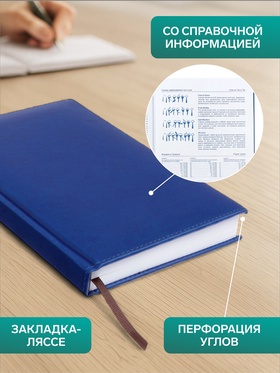 Ежедневник недатированный А5, 160 листов, «Вивелла», синий