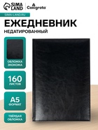 Ежедневник недатированный А5, 160 листов, «Небраска», чёрный - Фото 1