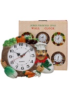 УЦЕНКА Часы настенные, для кухни «Овощи», плавный ход, d-17 см, 27×34 см - фото 14933995