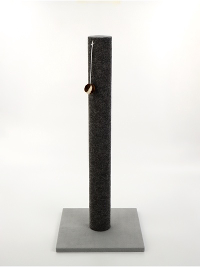 Когтеточка «Столбик» Lowcost ковролиновая с игрушкой, 35×35×85 см, микс цветов