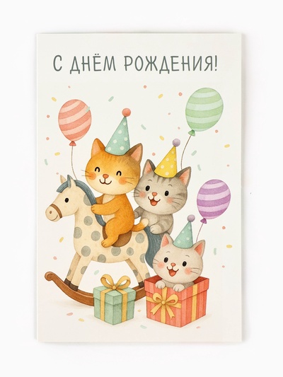 Открытка «В день рождения», 12×18 см