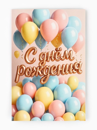 Открытка «С днём рождения», 12×18 см