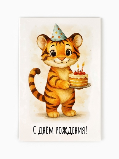 Открытка «С днём рождения», 12×18 см