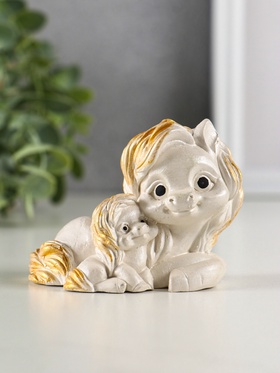 Фигурка гипс «Пони мама», 9×7×6 см, перламутр