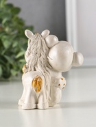 Фигурка гипс «Мишка с лошадкой», 9×7×6 см, перламутр - Фото 4