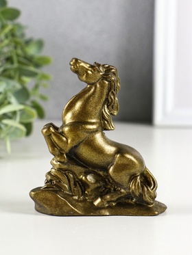 Фигурка гипс «Конь на дыбах», 10 см, под латунь