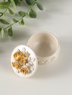 Шкатулка для украшений «Розы», с крышкой, гипс, 6×6 см, перламутр - фото 809244378