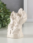 Фигурка гипс «Младенец в руках Бога», 11×8 см, перламутр - фото 58043695