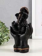 Фигура гипс «Ганеша в руках», 22 см, чёрный - фото 58043711