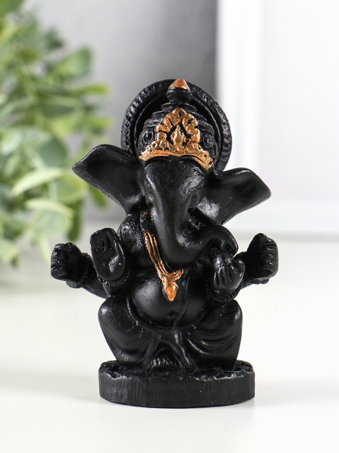 Фигурка гипс «Ганеша», 9×8 см, чёрный