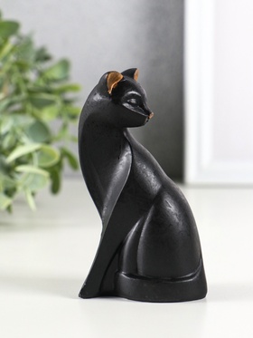 Фигурка гипс «Кошка геометрия», 11×6 см, чёрный
