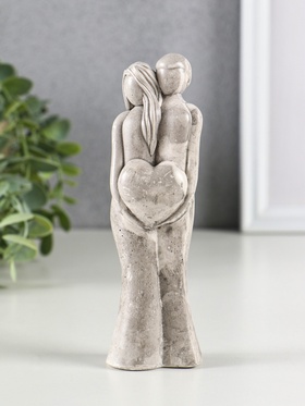 Фигурка гипс «Пара сердце», 14×4.5 см, под камень