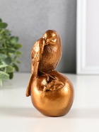 Фигурка гипс «Птица на яблоке», 13 см, под бронзу - фото 809244468