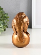 Фигурка гипс «Птица на яблоке», 13 см, под бронзу - фото 809244469