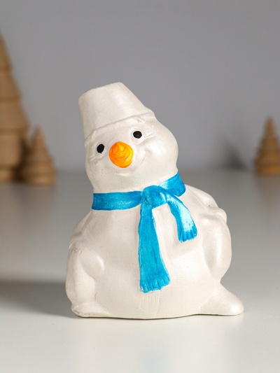 Фигурка гипс «Снеговик», 10×6 см, перламутр