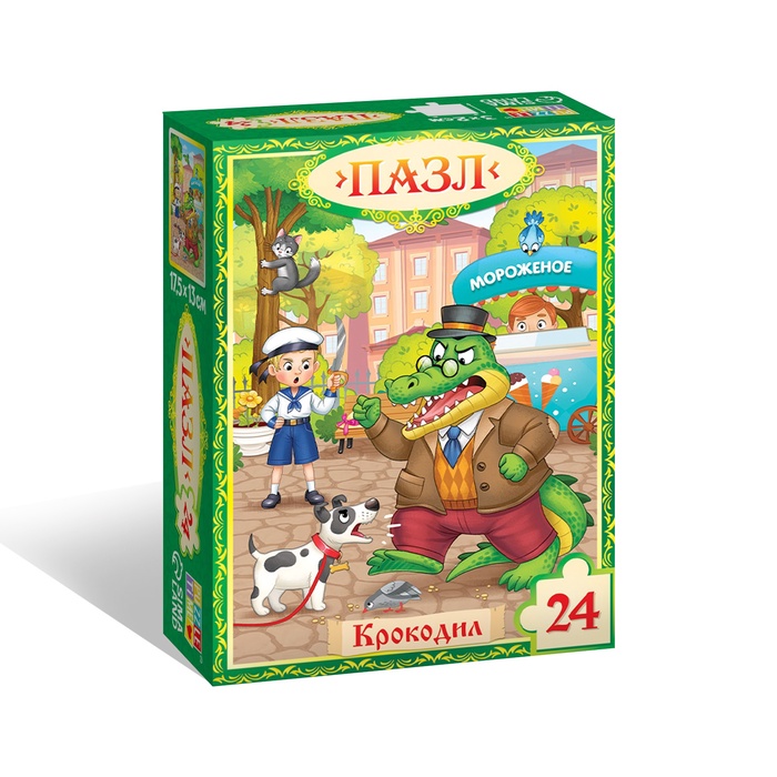 Пазл «Крокодил», Корней Чуковский, 24 детали - Фото 1