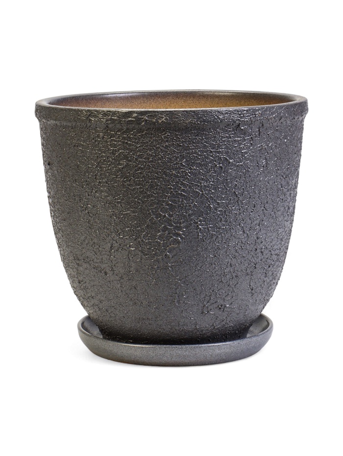 Горшок для цветов «Шагрень», 7.5 л, d=27 см, h=27 см, керамический, с поддоном