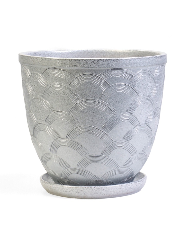 Горшок для цветов «Узор», 7.5 л, d=27 см, h=27 см, керамический, с поддоном - Фото 1