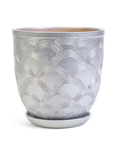 Горшок для цветов «Узор», 5 л, d=21 см, h=21 см, керамический, с поддоном