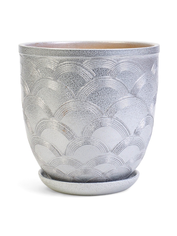 Горшок для цветов «Узор», 5 л, d=21 см, h=21 см, керамический, с поддоном - Фото 1