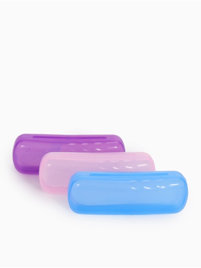 УЦЕНКА Футляр для очков на хлопушке, 15.5×3.5×5.2 см, полупрозрачный/МИКС