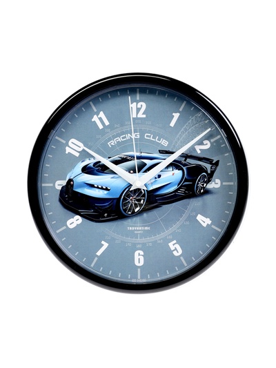 УЦЕНКА Часы настенные, серия: Интерьер, «Гоночный автомобиль», d=22.5 см, синий