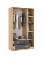 Шкаф прямой трёхстворчатый «МИФ», 1200×520×2016 мм, цвет графит/дуб крафт - Фото 2