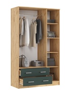 Шкаф прямой трёхстворчатый «МИФ», 1200×520×2016 мм, цвет изумруд/дуб крафт - Фото 2