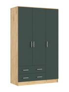 Шкаф прямой трёхстворчатый «МИФ», 1200×520×2016 мм, цвет изумруд/дуб крафт - Фото 3