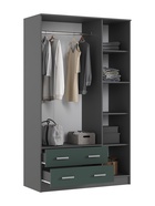 Шкаф прямой трёхстворчатый «МИФ», 1200×520×2016 мм, цвет изумруд/графит - Фото 2