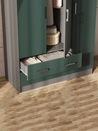 Шкаф прямой трёхстворчатый «МИФ», 1200×520×2016 мм, цвет изумруд/графит - Фото 3