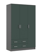 Шкаф прямой трёхстворчатый «МИФ», 1200×520×2016 мм, цвет изумруд/графит - Фото 4