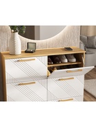 Обувница «Ирис», 1000×300×950 мм, цвет браш вайт/дуб крафт - Фото 3