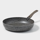 Сковорода Onyx, d=28 см, съёмная ручка, стеклянная крышка, антипригарное покрытие, алюминий, серая - Фото 3