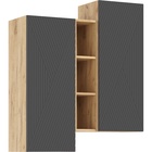 Шкаф подвесной в гостиную «Флэш», 1000×350×1156 мм, цвет браш графит/дуб крафт 10932011