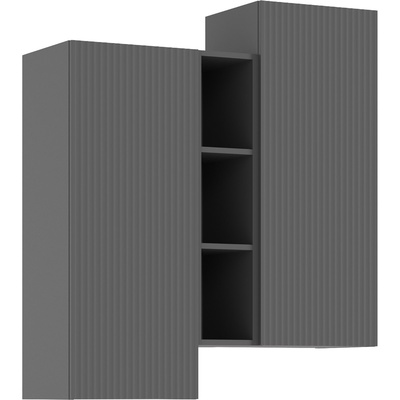 Шкаф подвесной в гостиную «Оскар», 1000×350×1156 мм, цвет графит софт/графит