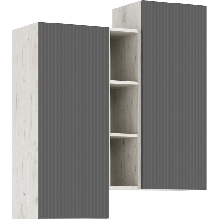 Шкаф подвесной в гостиную «Оскар», 1000×350×1156 мм, цвет графит софт/дуб крафт белый - Фото 1