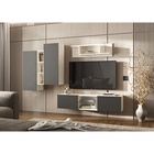 Шкаф подвесной в гостиную «Оскар», 1000×350×1156 мм, цвет графит софт/дуб крафт белый - Фото 3