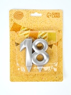 УЦЕНКА Свеча в торт «Грань», цифра 18, серебро - Фото 5