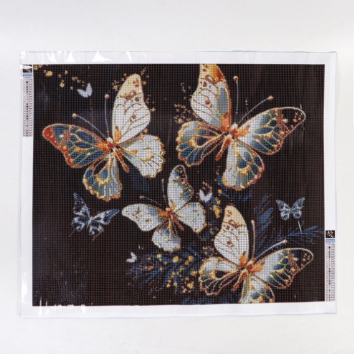 УЦЕНКА Алмазная вышивка полное заполнение «Бабочки», на холсте 40×50 см - Фото 1