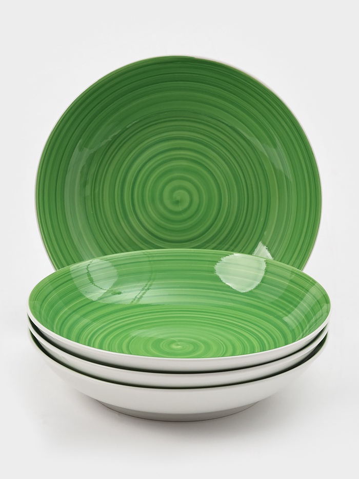 УЦЕНКА Набор тарелок глубоких «Палитра» 6 шт., 20.2×20.2×4.2 см, цвет зеленый - фото 117515173