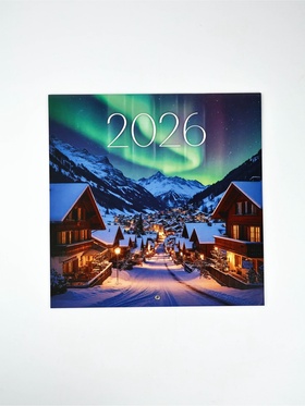 Календарь 2026 перекидной на скрепке 6 листов «Сияние» 29×29 см
