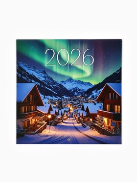 Календарь 2026 перекидной на скрепке 6 листов «Сияние» 29×29 см